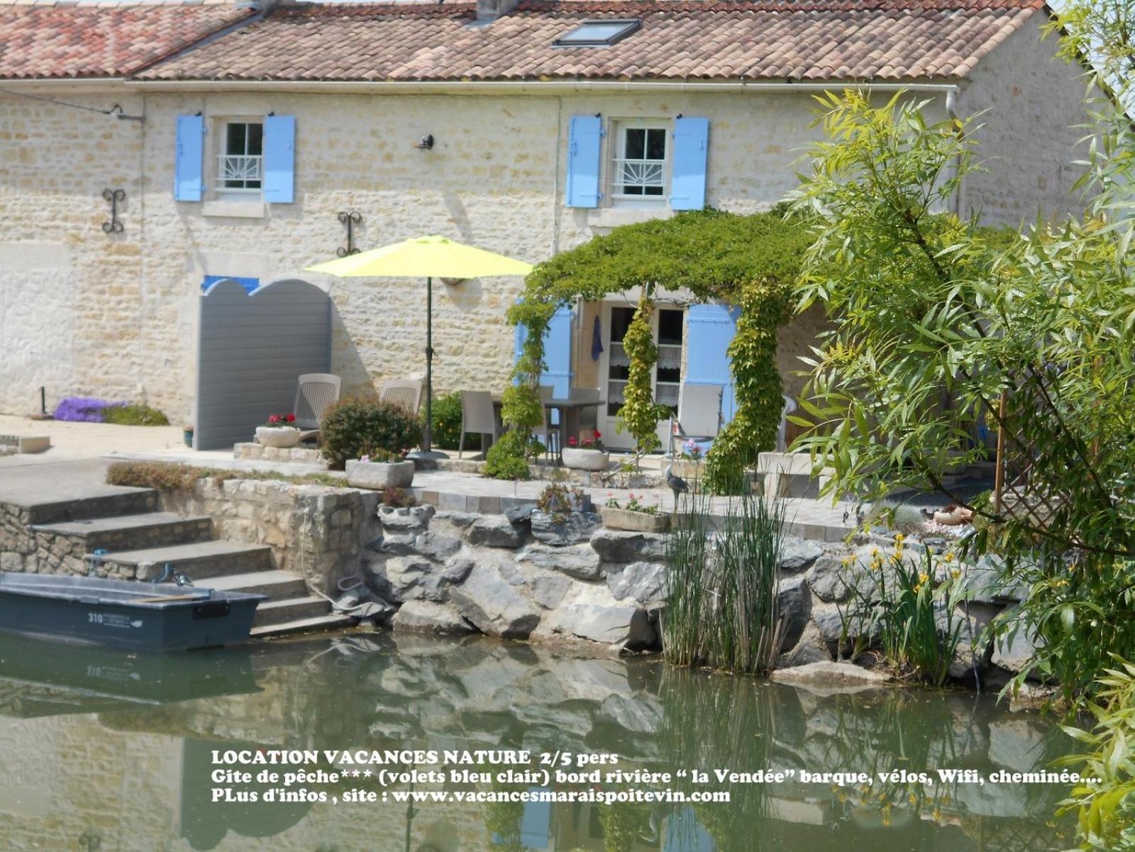Marais Poitevin Bord Riviere Peche ,Barque, Velos, Wifi, Linge, Cheminee, Cuisine, Terrain De Boules La Taillee Eksteriør billede